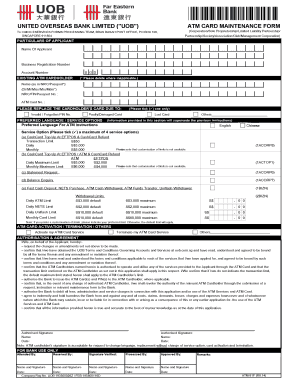 UOB ATM Card Maintenance Form