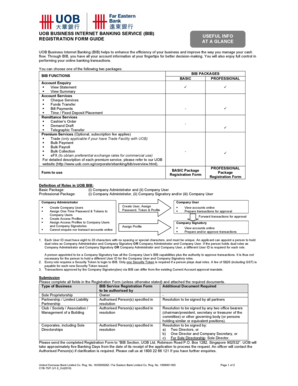 UOB Business Internet Banking Registration Form