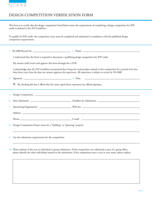 Design Competition Verification Form
