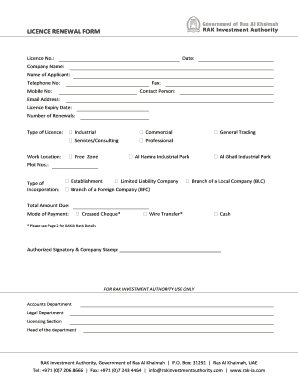 Licence Renewal Form