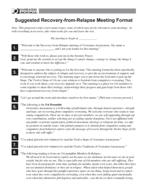 Recovery-from-Relapse Meeting Format