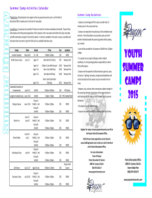 Summer Camp Registration Form
