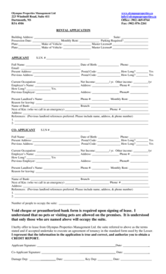 Rental Application Form