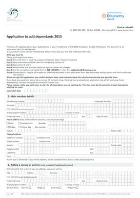 BMW Employees Medical Aid Society Dependant Application Form