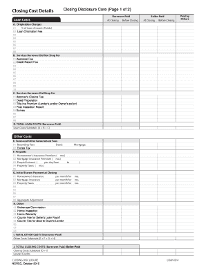 Closing Disclosure Form