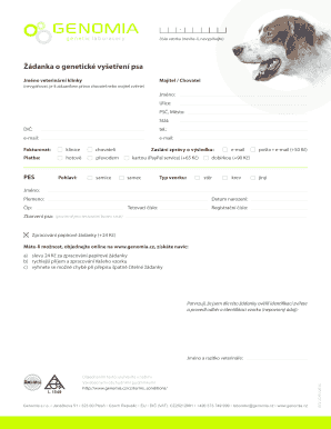Genetic Testing Request for Dogs