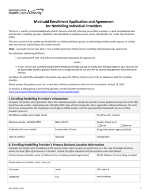 Medicaid Enrollment Application for Nonbilling Providers