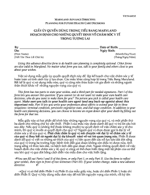 Maryland Advance Directive