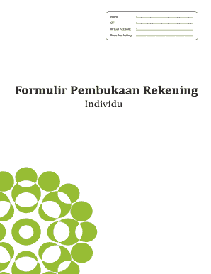 Indonesian Individual Bank Account Opening Form
