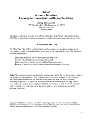 Idaho Advance Directive