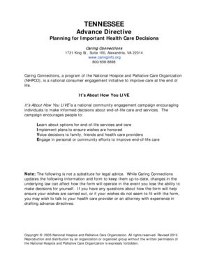 Tennessee Advance Directive