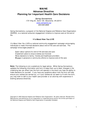 Maine Advance Health-Care Directive