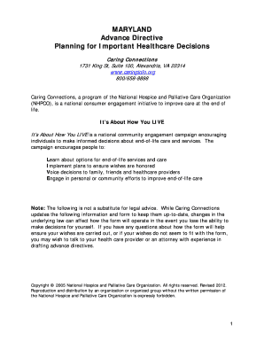 Maryland Advance Directive