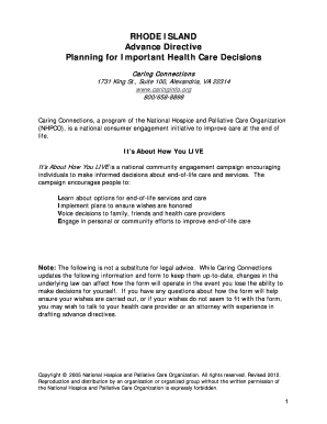 Rhode Island Advance Directive