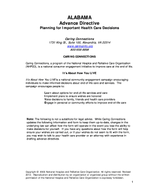 Alabama Advance Directive for Health Care