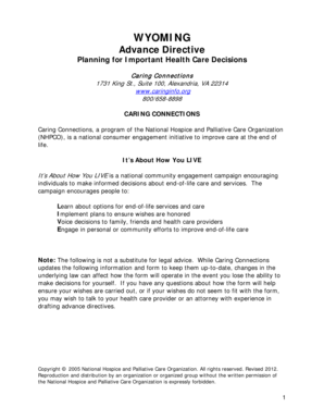 Wyoming Advance Health Care Directive