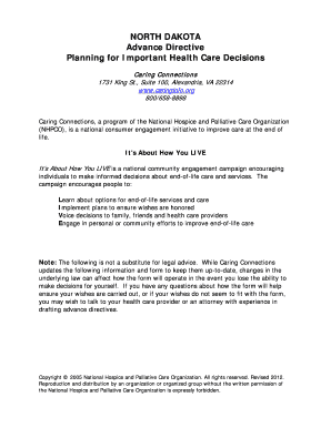 North Dakota Advance Directive