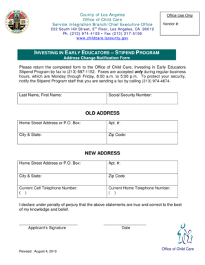 Address Change Notification Form