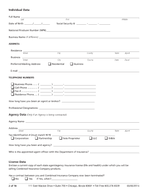 Combined Insurance Agent Appointment Application
