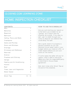 HOME INSPECTION CHECKLIST - Horizon Property Management