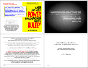 If Men Have All the Power How Come Women Make the Rules. (And Other Radical Thoughts for Men Who Want More Fairness from Women)