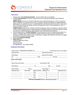 Dependent Care Reimbursement Form