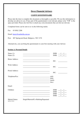 Client Questionnaire
