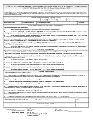Post-9/11 GI Bill Transferability Commitment Form