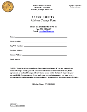 Georgia Address Change Form