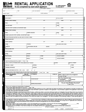 Rental Application Form