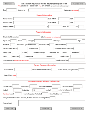 Home Insurance Request Form