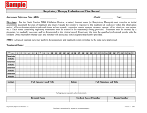 Respiratory Therapy Evaluation and Flow Record