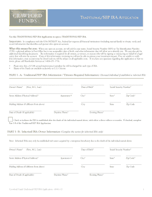 Traditional/SEP IRA Application Form