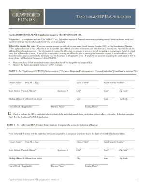 Traditional/SEP IRA Application Form
