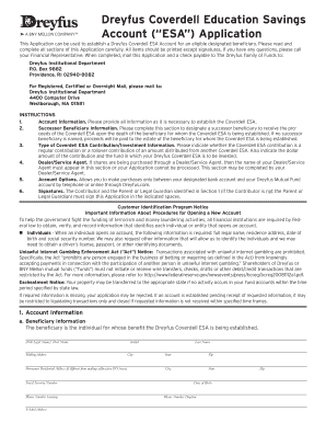 Dreyfus Coverdell ESA Application