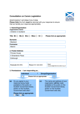 Carers Legislation Consultation Response Form