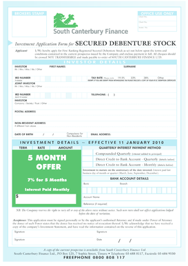 Investment Application Form
