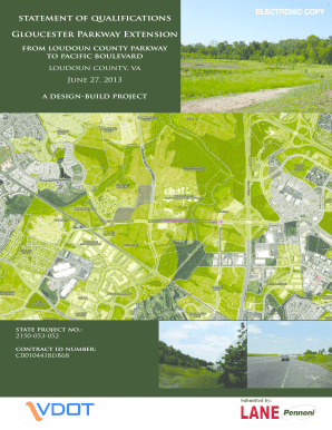 Statement of qualifications Gloucester Parkway Extension ... - vdot virginia