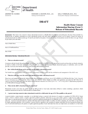 Health Home Consent Information Sharing Form