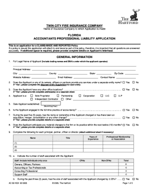 Florida Accountants Professional Liability Application
