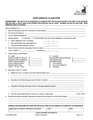 Supplemental Claim Form