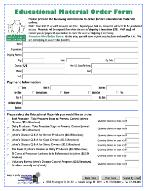 Educational Material Order Form
