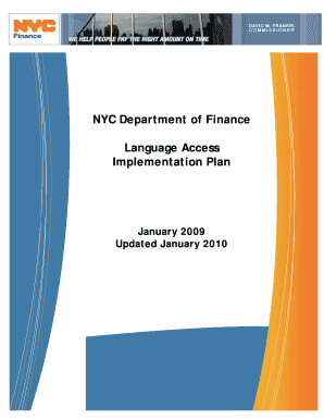 NYC Department of Finance Language Access Implementation Plan - nyc