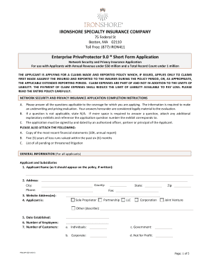 Network Security and Privacy Insurance Application