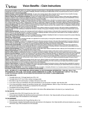 Aetna Vision Benefits Claim Instructions
