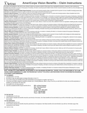 AmeriCorps Vision Benefits Claim Form