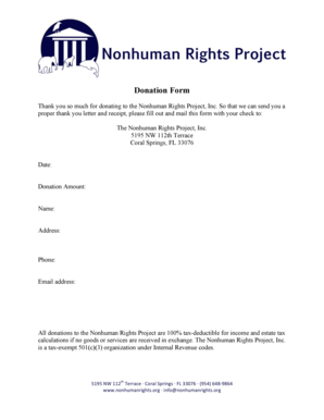 Nonhuman Rights Project Donation Form