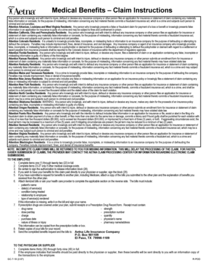 Aetna Medical Benefits Claim Form