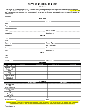 Move-In Inspections Form