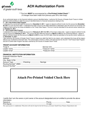 ACH Authorization Form